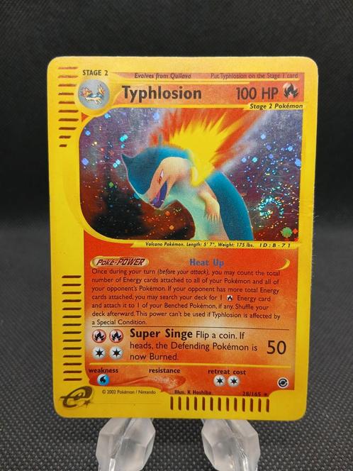Typhlosion Holo - Expedition 2002, Hobby en Vrije tijd, Verzamelkaartspellen | Pokémon, Gebruikt, Losse kaart, Foil, Ophalen of Verzenden