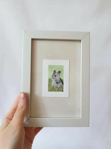 Mini tekening chinchilla aquarel op papier 10x15 cm

 beschikbaar voor biedingen