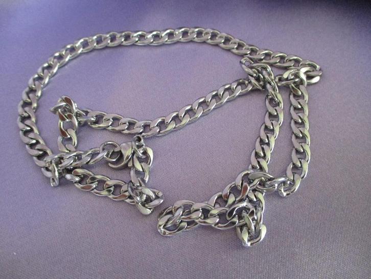 Cool Cuban Masculine halsketting, 55/60 cm, 6 mm x 2 mm, Sieraden, Tassen en Uiterlijk, Kettingen, Nieuw, Overige materialen, Zilver