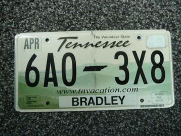 Kentekenplaat licenseplate Tennessee Vacation Bradley USA beschikbaar voor biedingen