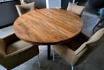 Massief houten tafelblad, Ophalen, Rond, 100 tot 150 cm, 100 tot 150 cm