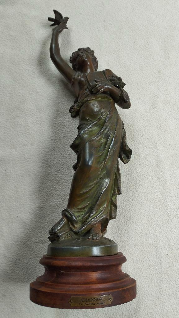 Auguste Moreau  - fraai 19e eeuws beeld in Art-Nouveau-stijl, Verzamelen, Beelden en Beeldjes, Zo goed als nieuw, Mens, Ophalen of Verzenden