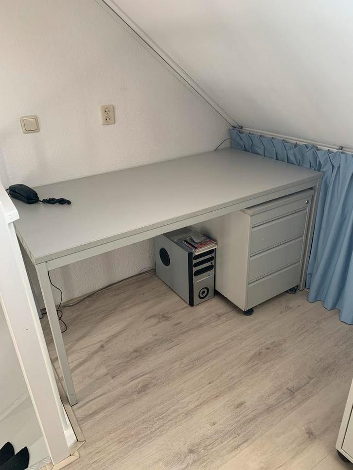 Bureau met 2 ladekasten, Huis en Inrichting, Kasten | Ladekasten, Gebruikt, Minder dan 100 cm, 50 tot 100 cm, 50 tot 75 cm, Metaal