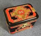 Vintage DE blik rechthoekig zwart -rood-goud, Ophalen of Verzenden, Gebruikt, Koffie, Douwe Egberts
