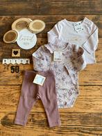 Baby girl setje legging romper, shirt, lila paars maat 50, Kinderen en Baby's, Babykleding | Maat 50, Ophalen of Verzenden, Nieuw