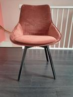 Eetkamerstoel oudroze velvet met draaimechanisme, Huis en Inrichting, Stoelen, Ophalen, Overige kleuren, Zo goed als nieuw, Metaal