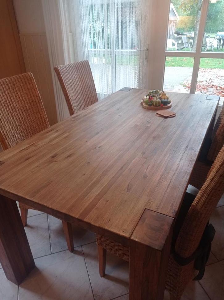 Teak tafel 90 x 170 cm, Huis en Inrichting, Tafels | Eettafels, Gebruikt, 50 tot 100 cm, 150 tot 200 cm, Vier personen, Rechthoekig