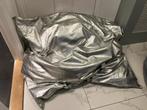 Grote Zilveren Leatherlook Zitzak, Huis en Inrichting, Zitzakken, Ophalen, Gebruikt, Grijs, Zitzak