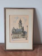 Ingekl. Litho stadhuis Middelburg  Gerard v Berkel., Antiek en Kunst, Kunst | Litho's en Zeefdrukken, Ophalen