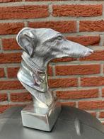 aluminium windhond hoofd buste beeld, Verzamelen, Ophalen of Verzenden, Zo goed als nieuw, Dier