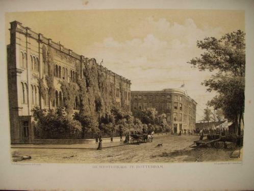 84 / Rotterdam De Westerkade  Litho 1876, Antiek en Kunst, Kunst | Litho's en Zeefdrukken, Ophalen of Verzenden