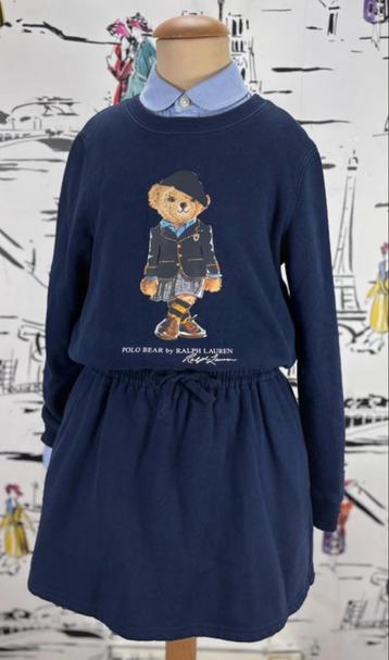 Ralph Lauren navy jurk met beer maat 8-10 beschikbaar voor biedingen
