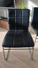 4 x Jysk zwarte eetkamerstoelen €50, Huis en Inrichting, Stoelen, Ophalen, Gebruikt, Zwart, Vier