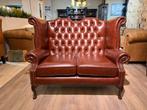 Engelse chesterfield 2 zits bank als Nieuw Chestnut, Huis en Inrichting, Fauteuils, Ophalen of Verzenden, Zo goed als nieuw, 75 tot 100 cm
