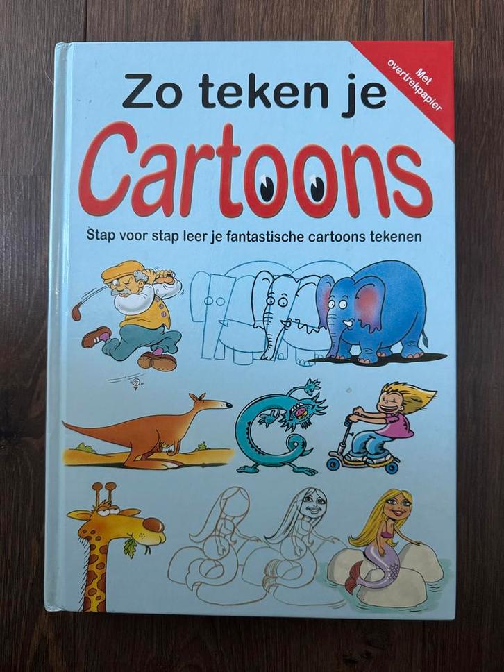 Zo teken je Cartoons - Leer stap voor stap!, Boeken, Hobby en Vrije tijd, Zo goed als nieuw, Tekenen en Schilderen, Geschikt voor kinderen