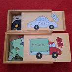 Houten politie auto en Truck  puzzel. € 5.P STSebra, Ophalen of Verzenden, Gebruikt, Overige typen