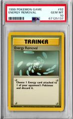 Trainer Energy removal Psa 10 Base set unlimited, Hobby en Vrije tijd, Verzamelkaartspellen | Pokémon, Ophalen of Verzenden, Nieuw
