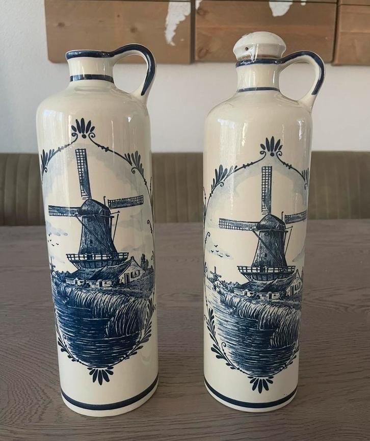 Delfts Blauwe Kruiken/Flesssen Bols, Huis en Inrichting, Woonaccessoires | Vazen, Zo goed als nieuw, Blauw, 75 cm of meer, Aardewerk of Porselein