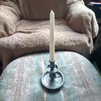 Tinnen Kandelaar met Kaars - 16 cm, Ophalen of Verzenden, Overige materialen