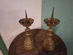 Kandelaars paar hoogte 38cm brons antiek, Ophalen of Verzenden