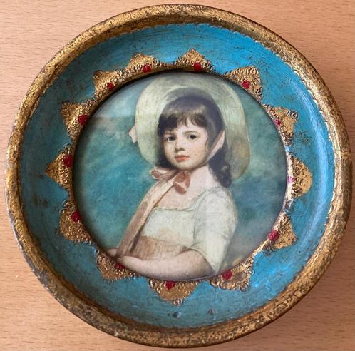 Miniatuur portret Miss Willoughby George Romney GB Florence, Antiek en Kunst, Kunst | Schilderijen | Klassiek, Ophalen of Verzenden