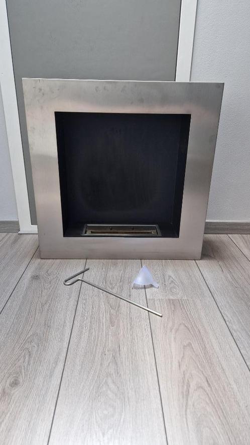 Livin Flame RVS bio ethanol haard, Huis en Inrichting, Haarden, Gebruikt, Overige soorten, Ophalen