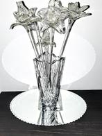 Schitterende  kristallen vaas met kristallen Murano bloemen, Antiek en Kunst, Antiek | Glas en Kristal, Ophalen