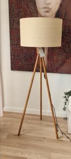 Zuiver vloerlamp Fan driepoot hout met linnen kap, Ophalen, Nieuw, Hout, 150 tot 200 cm