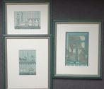 3 2 kleuren-etsen van Laetitia de Haas, Antiek en Kunst, Kunst | Litho's en Zeefdrukken, Ophalen of Verzenden