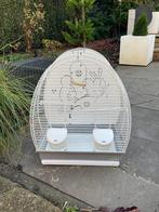 Vogelkooi wit, Dieren en Toebehoren, Vogels | Hokken en Kooien, Ophalen, Gebruikt, Metaal, Vogelkooi