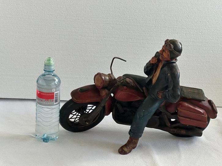 Beeld - Harley Davidson Motorrijder / in uitstekende staat, Antiek en Kunst, Kunst | Beelden en Houtsnijwerken, Ophalen of Verzenden