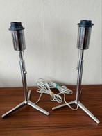 Set van 2 vintage retro space age tafellampen chroom design, Ophalen of Verzenden, Zo goed als nieuw, Minder dan 50 cm