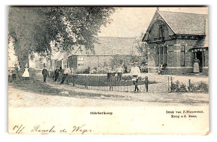 Oldeberkoop, Verzamelen, Ansichtkaarten | Nederland, Gelopen, Friesland, Voor 1920, Verzenden