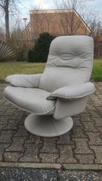 Design fauteuil vintage jaren 70 leder, Gebruikt, Ophalen of Verzenden, 75 tot 100 cm