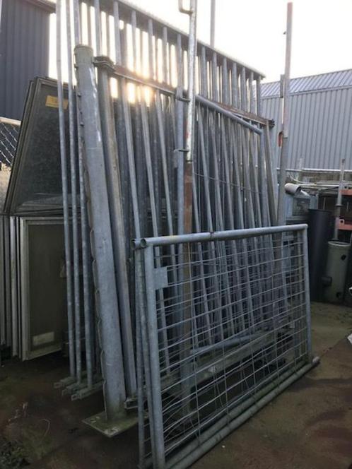 Poort gegalvaniseerd met palen etc. toegangshek draai hek, Tuin en Terras, Tuinhekken en Hekwerk, Gebruikt, IJzer, Ophalen
