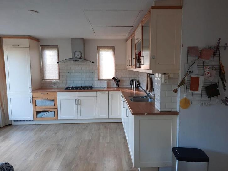 Gebruikte hoekkeuken, Huis en Inrichting, Keuken | Complete keukens, Gebruikt, Wit, Ophalen