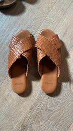Leren Slippers | sandalen dames maat 40 Manfield, Ophalen of Verzenden, Zo goed als nieuw