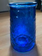 Grote blauwe vaas 36 cm hoog, Ophalen, Blauw, Minder dan 50 cm, Glas
