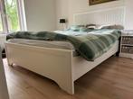 Mooi bed 160x200 met oosters hoofdbord, Huis en Inrichting, Ophalen, Gebruikt, Wit, Tweepersoons
