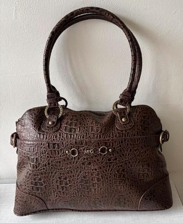Mc Gregor hand- schoudertas bruin crocoprint Leer beschikbaar voor biedingen