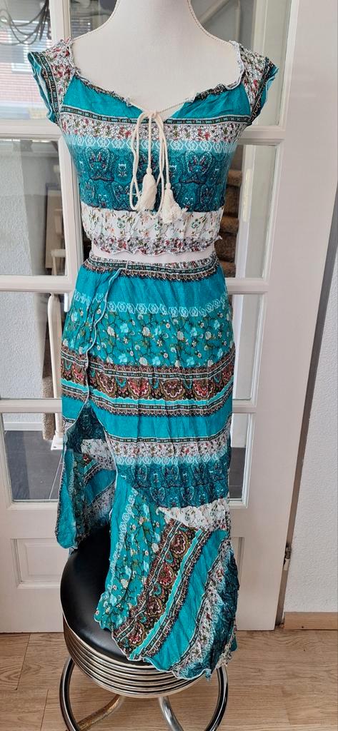 💐🌴 2 delige set geschikt v mt 36tot38 =m, Kleding | Dames, Jurken, Nieuw, Maat 38/40 (M), Groen, Onder de knie, Ophalen of Verzenden