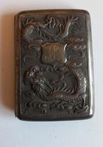 Verzilverd Chinees of Japanse  doosje met draken reliëf, Ophalen