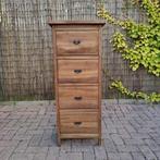 Stoere smalle teak ladenkast | Pimpskuorke Ureterp, Ophalen, 5 laden of meer, Teakhout, Zo goed als nieuw