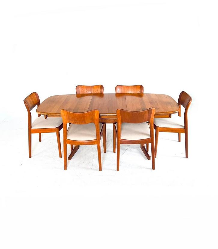 Vintage verlengbare Deense eettafel, Skovby Møbelfabrik ‘70, Huis en Inrichting, Tafels | Eettafels, Zo goed als nieuw, 50 tot 100 cm
