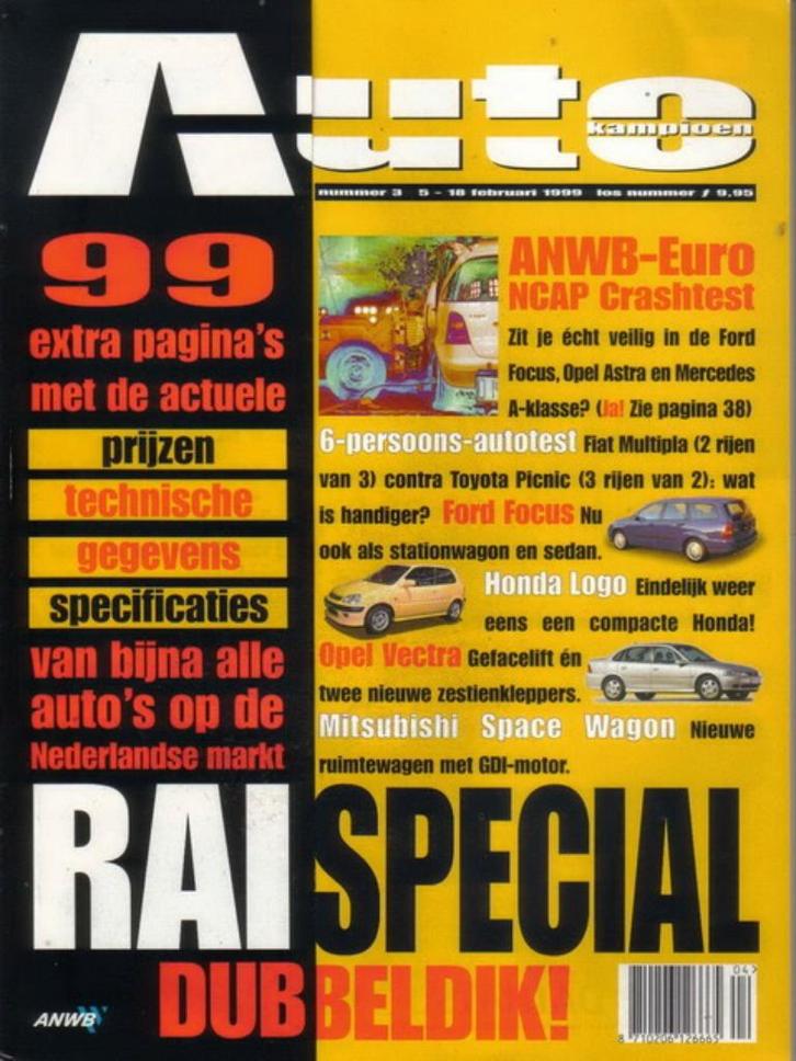 Autokampioen 3 1999 : Subaru Legacy - Fiat Multipla / Coupe, Boeken, Auto's | Folders en Tijdschriften, Gelezen, Algemeen, Ophalen of Verzenden