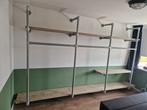 Unieke industr wandstellage van steigerbuizen en steigerhout, Huis en Inrichting, Kasten | Overige, Ophalen, Zo goed als nieuw