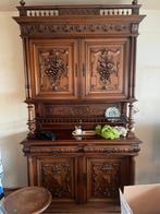 Antieke Jachtkast met Houtsnijwerk, Antiek en Kunst, Ophalen of Verzenden