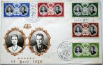 Manaco, huwelijk Pr. Rainier en Grace Kelly 19-4-1956 (env.), Ophalen of Verzenden, Gebruikt, Buitenland, Kaart, Foto of Prent