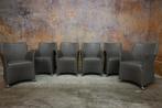 ZGAN! 4 leren Bert Plantagie Amie design stoelen verrijdbaar