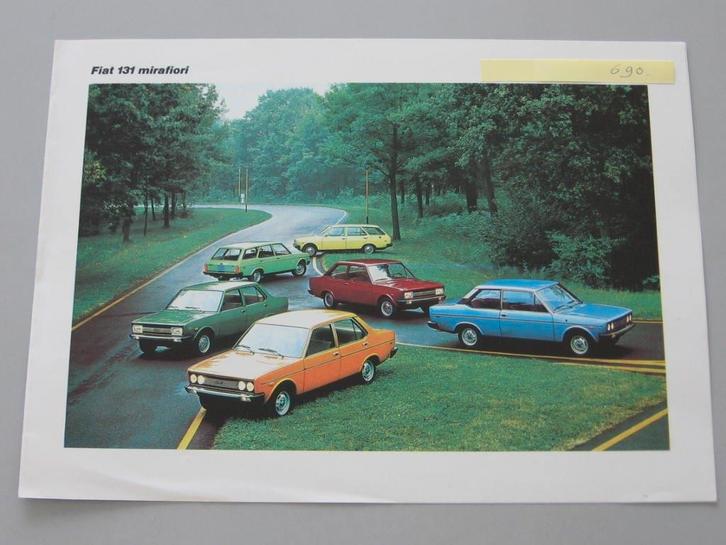 FT 690 FIAT 131 mirafiori. 1978. Folder + prijslijst., Boeken, Auto's | Folders en Tijdschriften, Zo goed als nieuw, Overige merken
